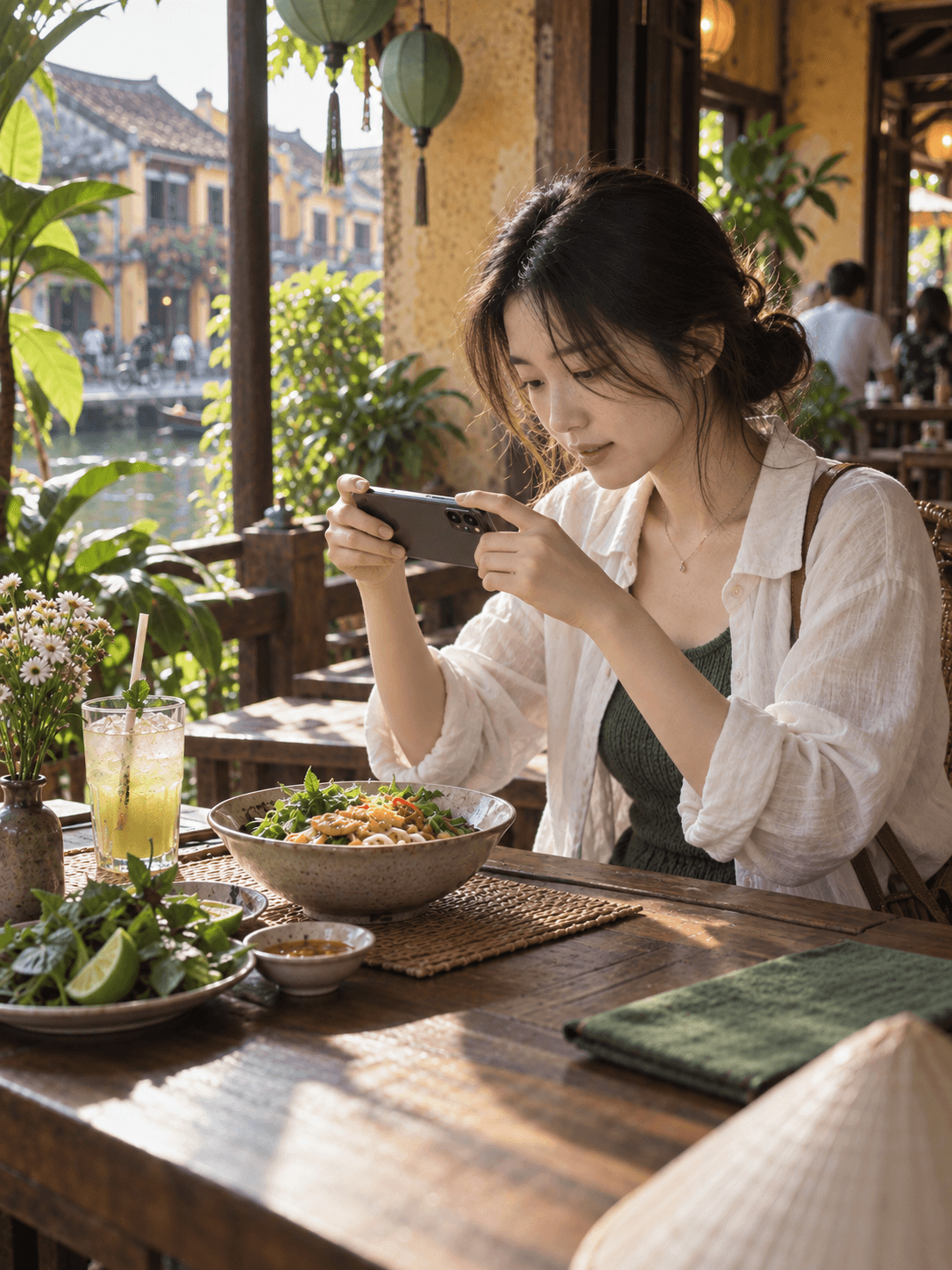 Blogger Hàn Quốc trải nghiệm và ghi lại món ăn tại Hội An