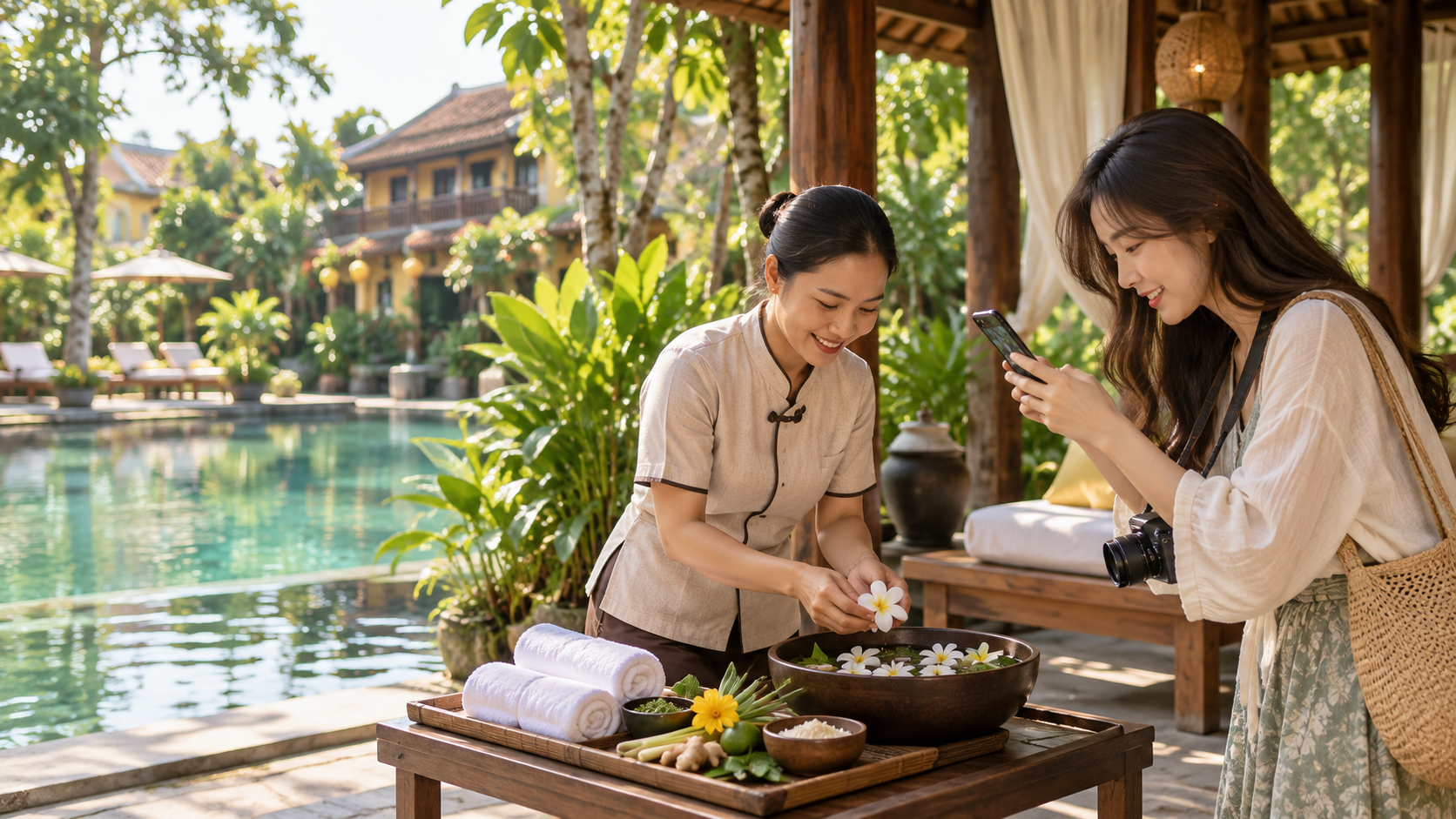 Blogger Hàn Quốc trải nghiệm trực tiếp tại địa điểm và chụp ảnh review
