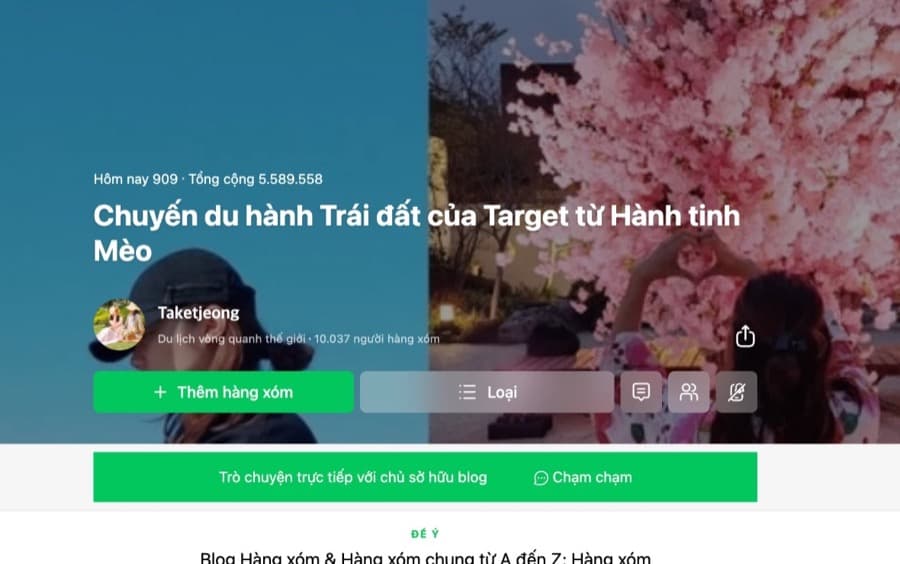 Trang Naver Blog của blogger Hàn Quốc @dladngud22 — 5.589.558 tổng lượt xem